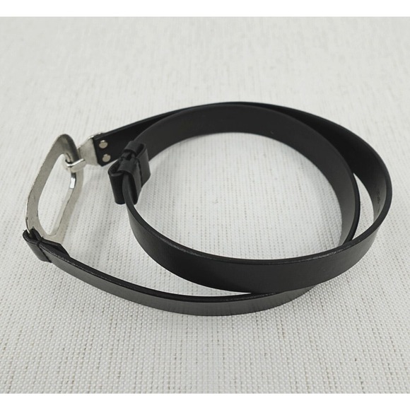 Chicos Belt Womens M-L Black Silver Tone Hook Buckle "Positive Words" Engraved - Picture 3 of 14